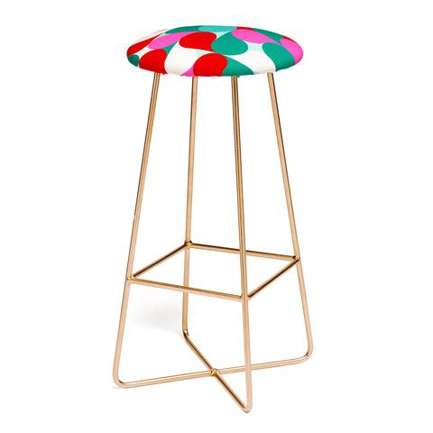 Dominique Vari Words Retro Geo Christmas Drop Bar Stool