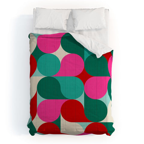 Dominique Vari Words Retro Geo Christmas Drop Comforter