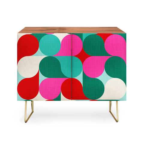 Dominique Vari Words Retro Geo Christmas Drop Credenza