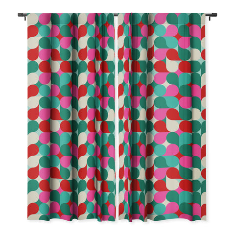 Dominique Vari Words Retro Geo Christmas Drop Blackout Window Curtain