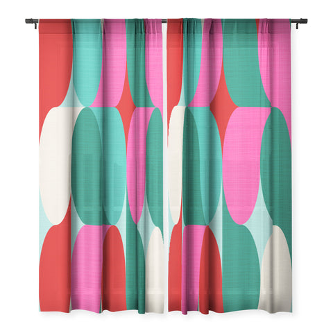 Dominique Vari Words Retro Geo Christmas Drop Sheer Non Repeat