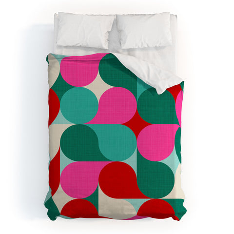 Dominique Vari Words Retro Geo Christmas Drop Duvet Cover