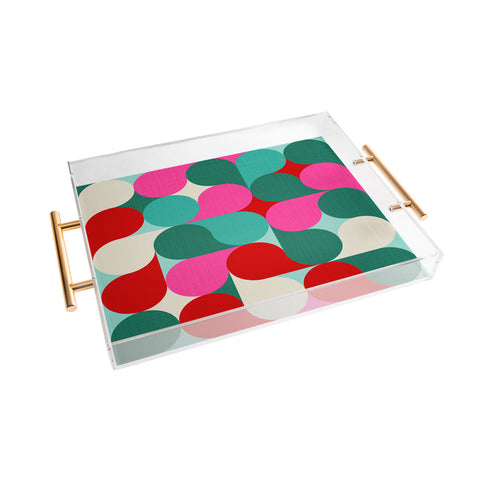 Dominique Vari Words Retro Geo Christmas Drop Acrylic Tray