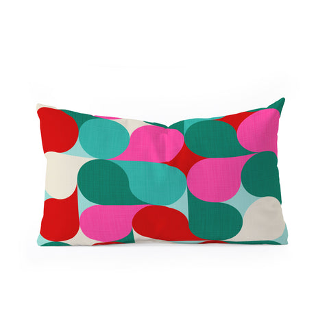 Dominique Vari Words Retro Geo Christmas Drop Oblong Throw Pillow