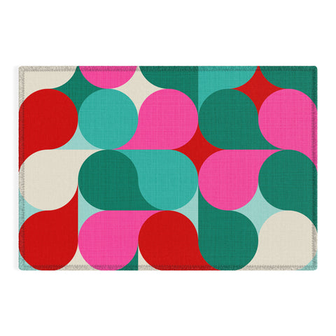 Dominique Vari Words Retro Geo Christmas Drop Outdoor Rug