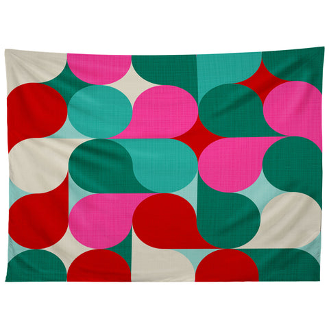 Dominique Vari Words Retro Geo Christmas Drop Tapestry