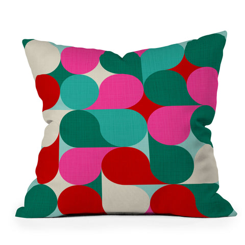 Dominique Vari Words Retro Geo Christmas Drop Outdoor Throw Pillow