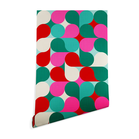 Dominique Vari Words Retro Geo Christmas Drop Wallpaper