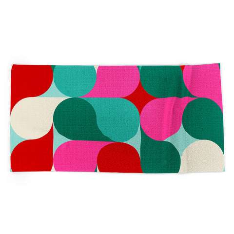 Dominique Vari Words Retro Geo Christmas Drop Beach Towel