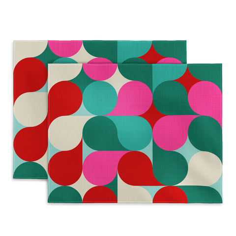 Dominique Vari Words Retro Geo Christmas Drop Placemat