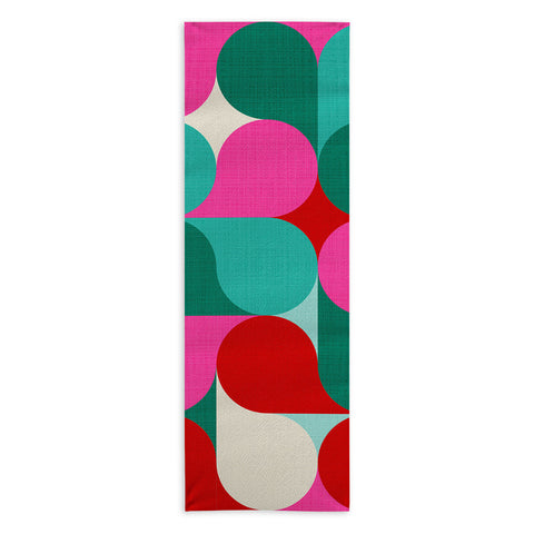 Dominique Vari Words Retro Geo Christmas Drop Yoga Towel