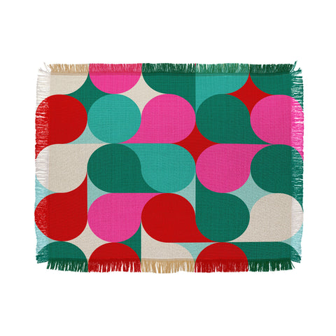 Dominique Vari Words Retro Geo Christmas Drop Throw Blanket