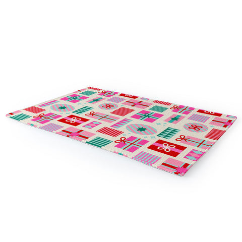 Dominique Vari Words Retro Geometric Christmas Gift Area Rug