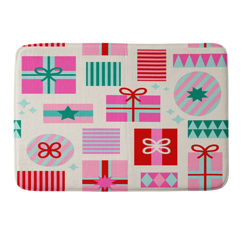 Dominique Vari Words Retro Geometric Christmas Gift Memory Foam Bath Mat