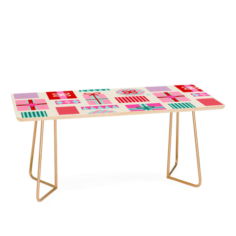 Dominique Vari Words Retro Geometric Christmas Gift Coffee Table