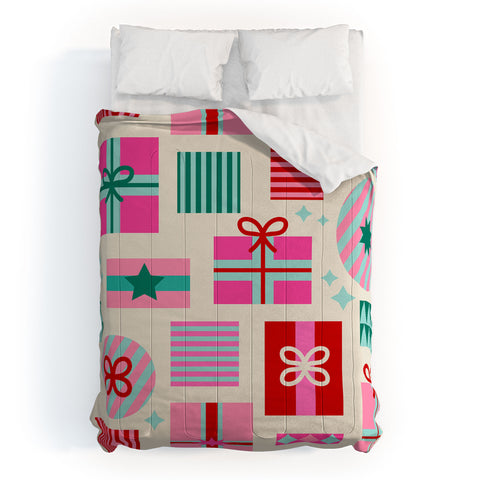 Dominique Vari Words Retro Geometric Christmas Gift Comforter
