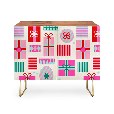 Dominique Vari Words Retro Geometric Christmas Gift Credenza