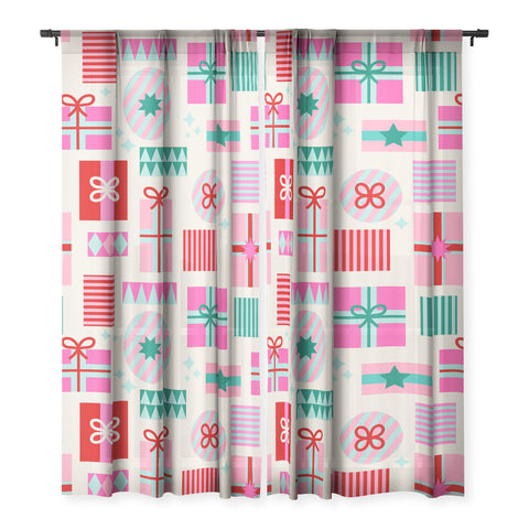 Dominique Vari Words Retro Geometric Christmas Gift Sheer Non Repeat