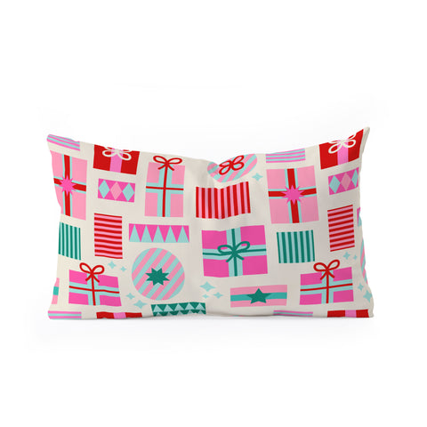 Dominique Vari Words Retro Geometric Christmas Gift Oblong Throw Pillow