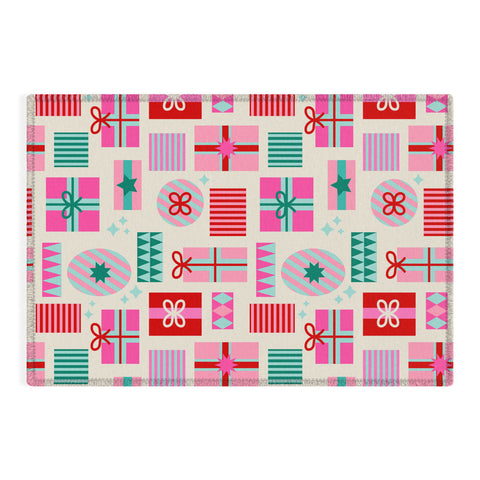 Dominique Vari Words Retro Geometric Christmas Gift Outdoor Rug