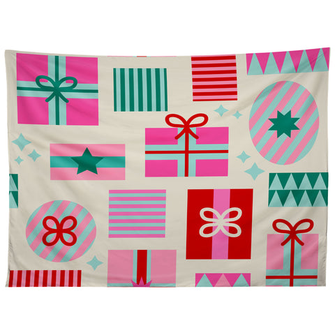 Dominique Vari Words Retro Geometric Christmas Gift Tapestry