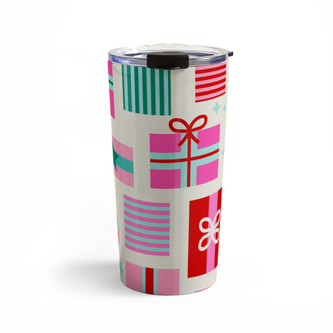 Dominique Vari Words Retro Geometric Christmas Gift Travel Mug