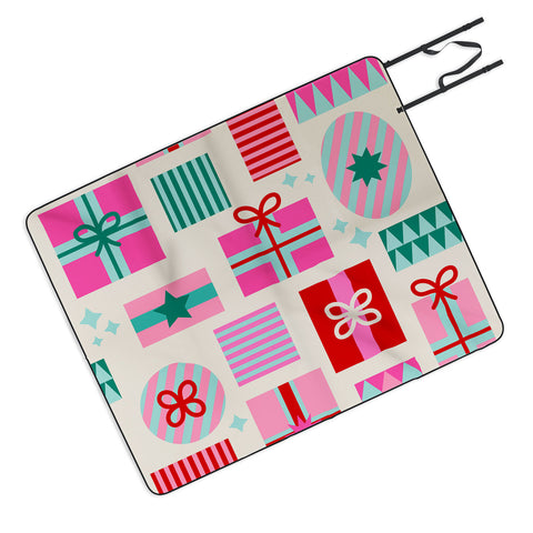 Dominique Vari Words Retro Geometric Christmas Gift Picnic Blanket