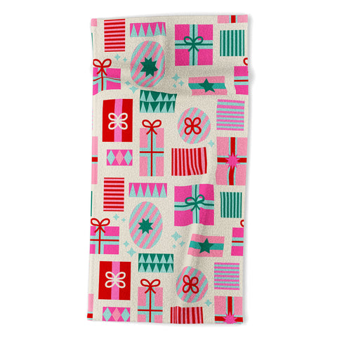 Dominique Vari Words Retro Geometric Christmas Gift Beach Towel