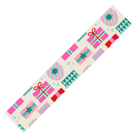Dominique Vari Words Retro Geometric Christmas Gift Table Runner