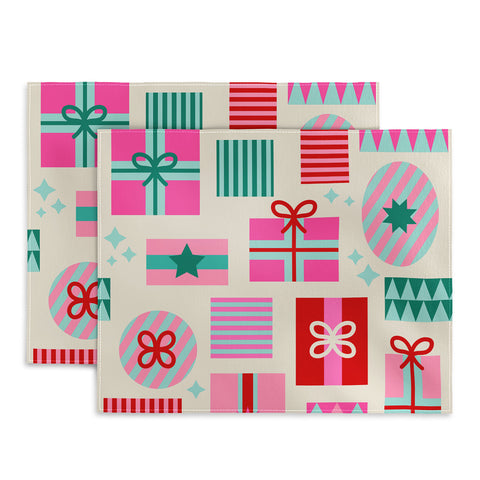 Dominique Vari Words Retro Geometric Christmas Gift Placemat