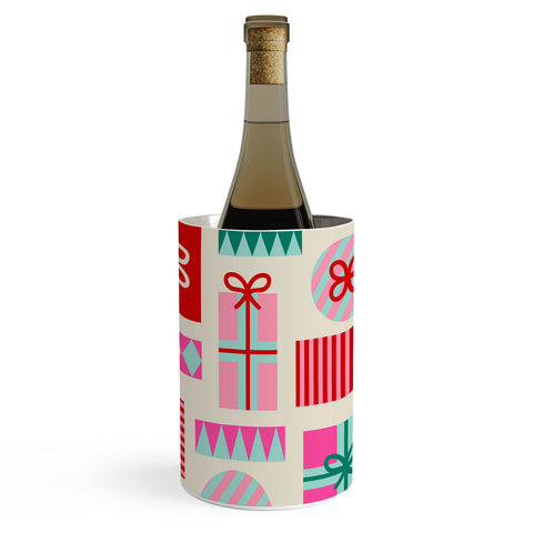 Dominique Vari Words Retro Geometric Christmas Gift Wine Chiller