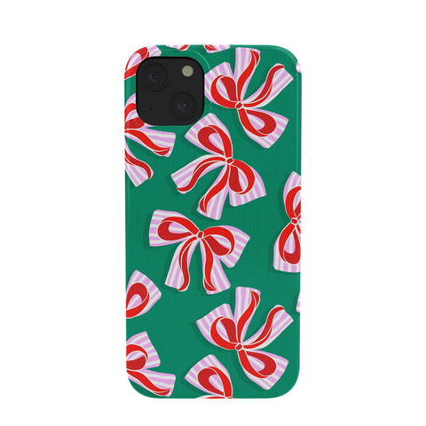 Dominique Vari Words Retro Kitsch Christmas Ribbons Phone Case