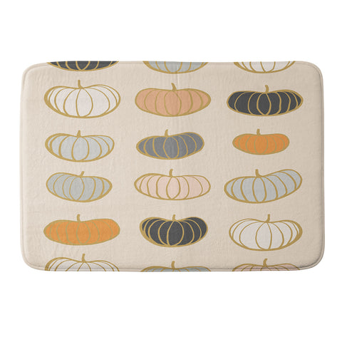 Dominique Vari Words Retro Pumpkin Pattern Memory Foam Bath Mat