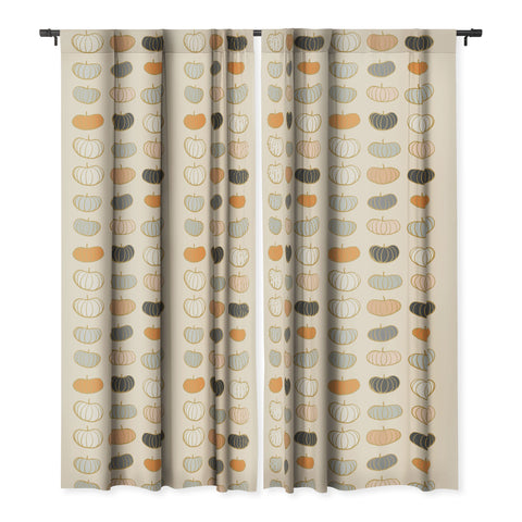 Dominique Vari Words Retro Pumpkin Pattern Blackout Window Curtain