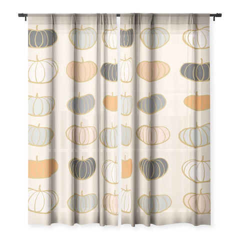 Dominique Vari Words Retro Pumpkin Pattern Sheer Non Repeat