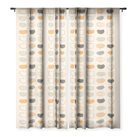 Dominique Vari Words Retro Pumpkin Pattern Sheer Window Curtain