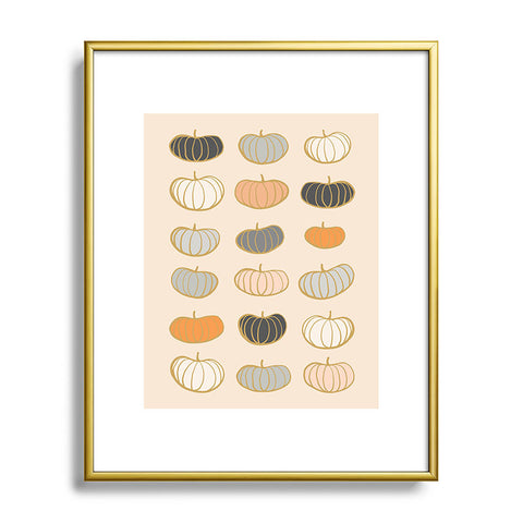 Dominique Vari Words Retro Pumpkin Pattern Metal Framed Art Print
