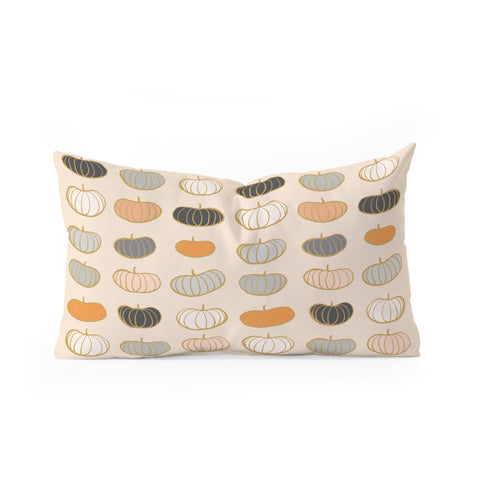 Dominique Vari Words Retro Pumpkin Pattern Oblong Throw Pillow