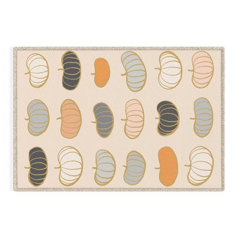 Dominique Vari Words Retro Pumpkin Pattern Outdoor Rug