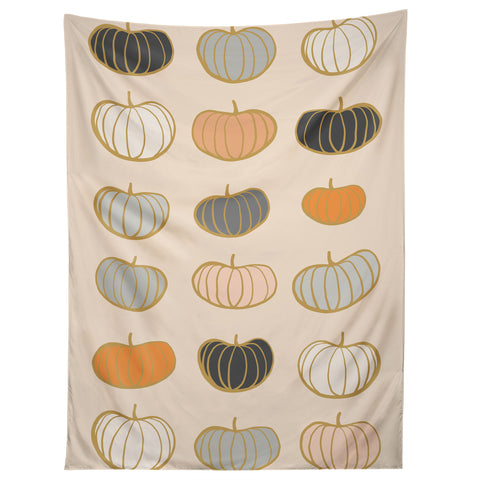 Dominique Vari Words Retro Pumpkin Pattern Tapestry