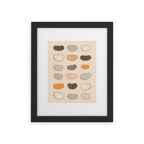Dominique Vari Words Retro Pumpkin Pattern Framed Art Print