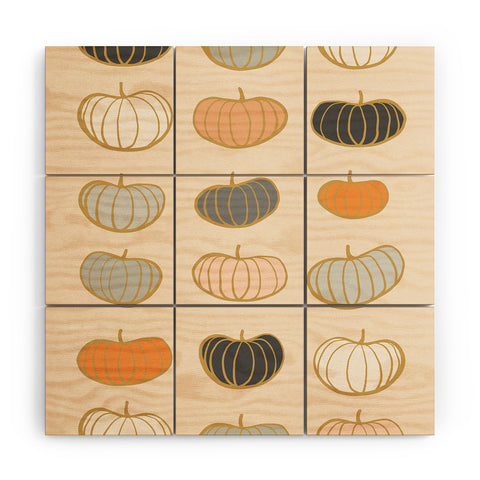 Dominique Vari Words Retro Pumpkin Pattern Wood Wall Mural