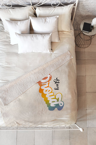 Dominique Vari Words Stay Proud Fleece Throw Blanket