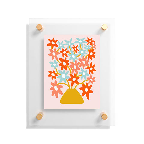 Dominique Vari Words Sunny vase with Super Bloom Floating Acrylic Print