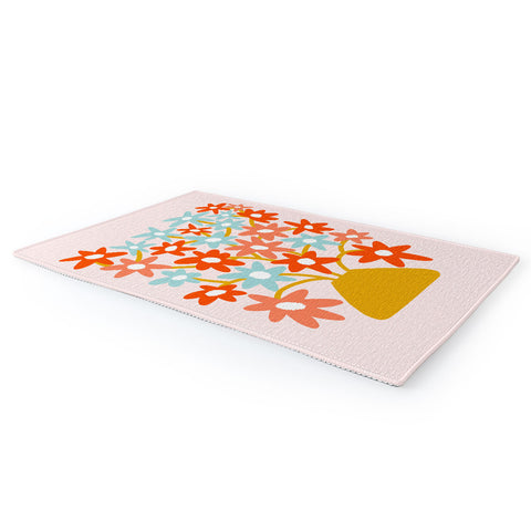 Dominique Vari Words Sunny vase with Super Bloom Area Rug