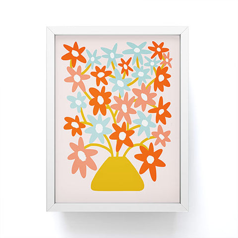 Dominique Vari Words Sunny vase with Super Bloom Framed Mini Art Print