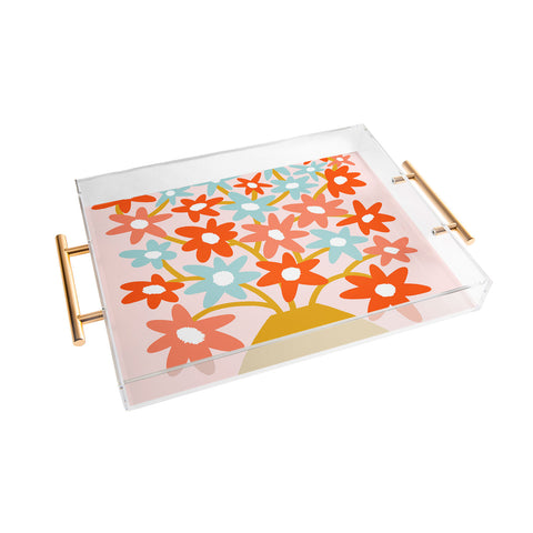 Dominique Vari Words Sunny vase with Super Bloom Acrylic Tray