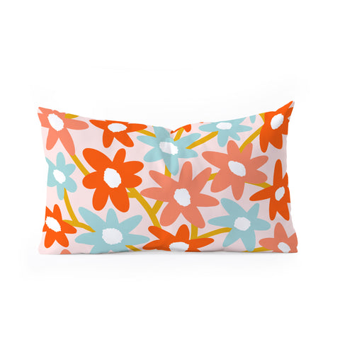 Dominique Vari Words Sunny vase with Super Bloom Oblong Throw Pillow
