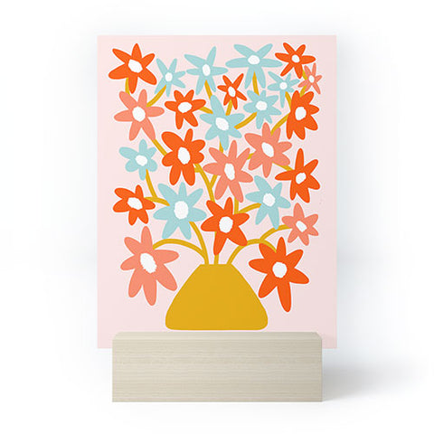 Dominique Vari Words Sunny vase with Super Bloom Mini Art Print