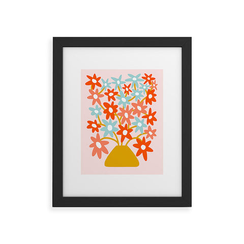 Dominique Vari Words Sunny vase with Super Bloom Framed Art Print
